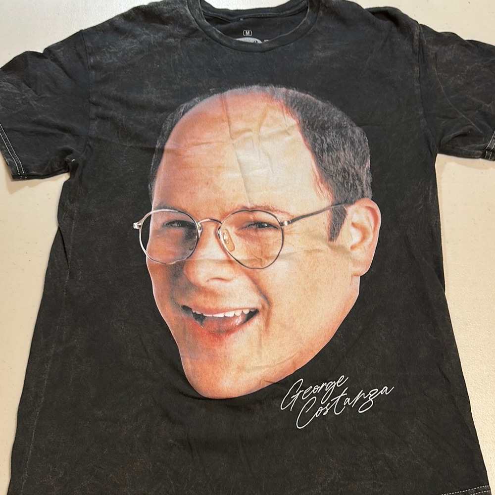 NWOT Seinfeld George Costanza Black Short Sleeve Crew Neck Tee size Medium